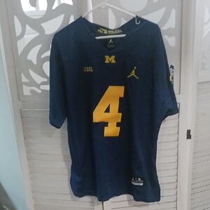Jordan Navy and Yellow Sports Jersey